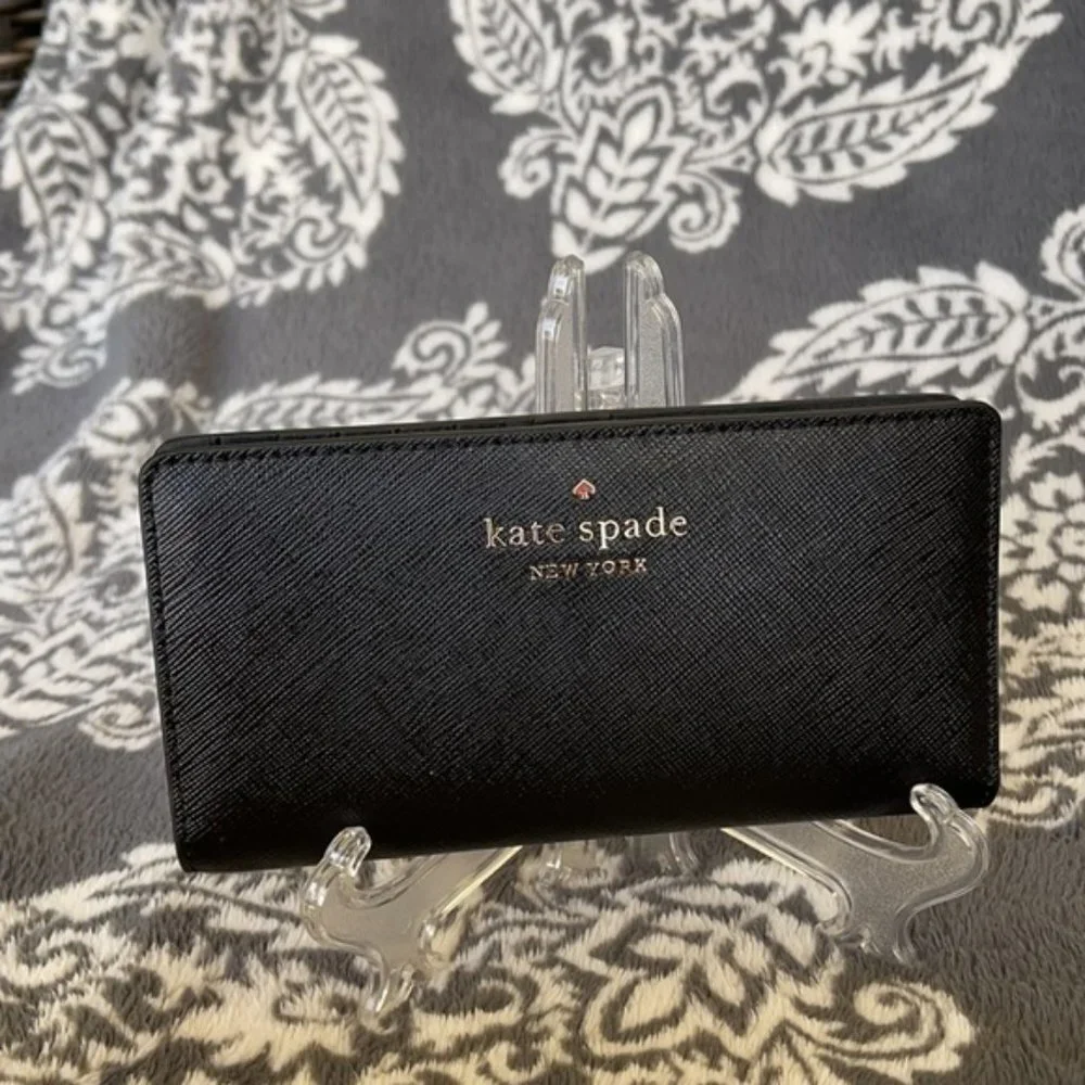 Kate Spade Staci Large Slim Bifold Wallet Black